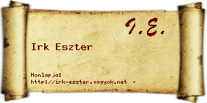 Irk Eszter névjegykártya